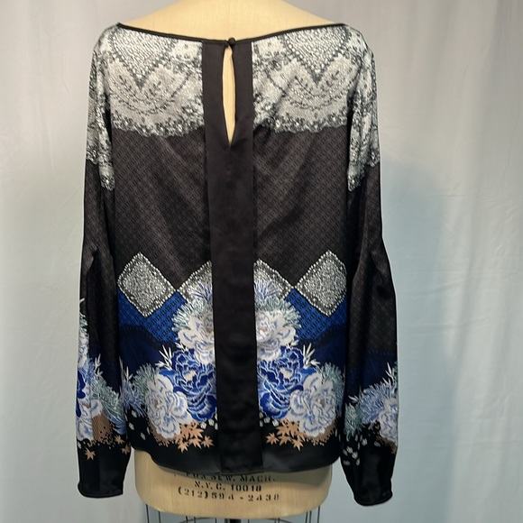 Laundry by Shelli Segal Long Sleeve Floral Blouse Size 10 - Picture 5 of 9